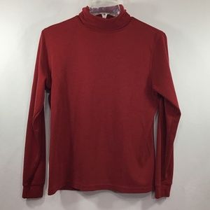 L.L.Bean Red Turtleneck Long Sleeves Top